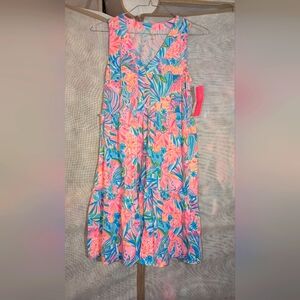 Lilly Pulitzer NWT S Lorina V-neck Sleeveless Dress In Tropical Punch